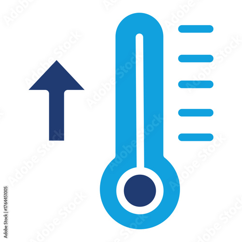 High Temperatur Flat Blue Icon