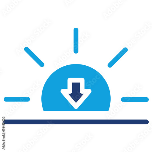 Sunset Flat Blue Icon