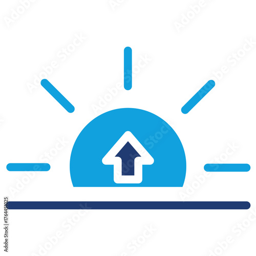 Sunrise Flat Blue Icon
