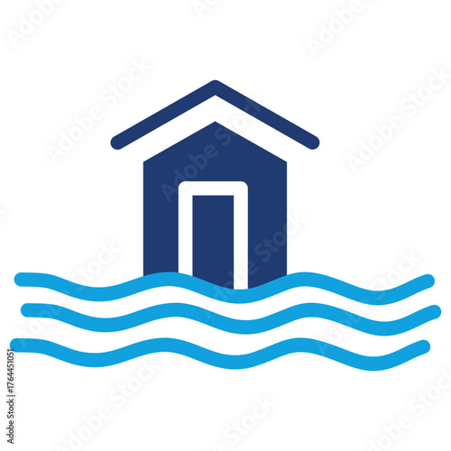 Flood Flat Blue Icon