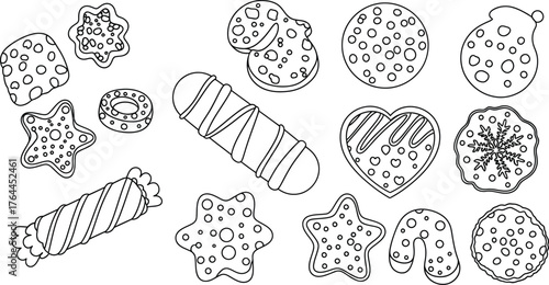 Vector art of collection of christmas cookies