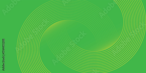 Abstract white glowing geometric lines on green background. Modern shiny yellow circle lines pattern. Futuristic technology concept. Modern Trendy design in vector EPS 10