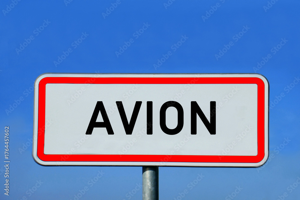 Obraz premium Ortsschild Avion