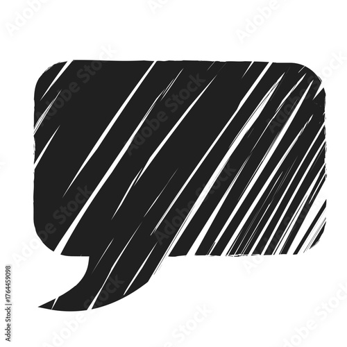 Vector cartoon illustration of a comic speech balloon hand drawn in sketch style isolated on white background