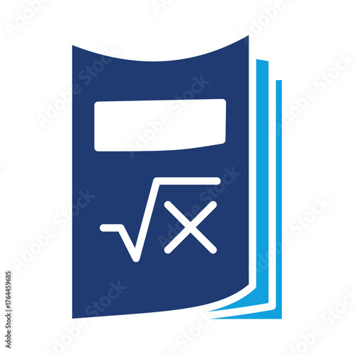 Math Book Flat Blue Icon