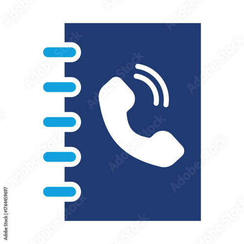Phone Book Flat Blue Icon