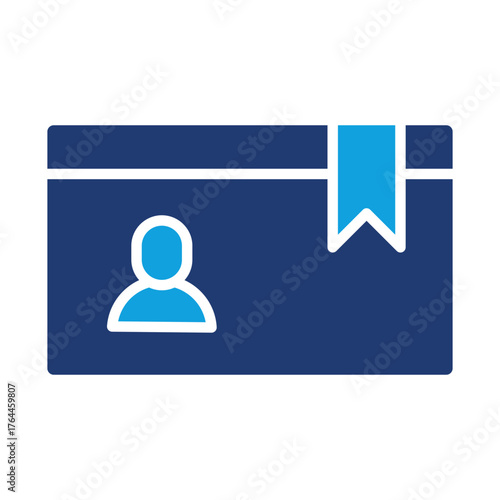 Member Card Flat Blue Icon