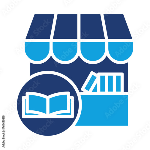 Book Fair Flat Blue Icon