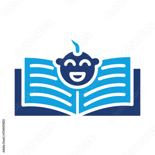 Children Book Flat Blue Icon