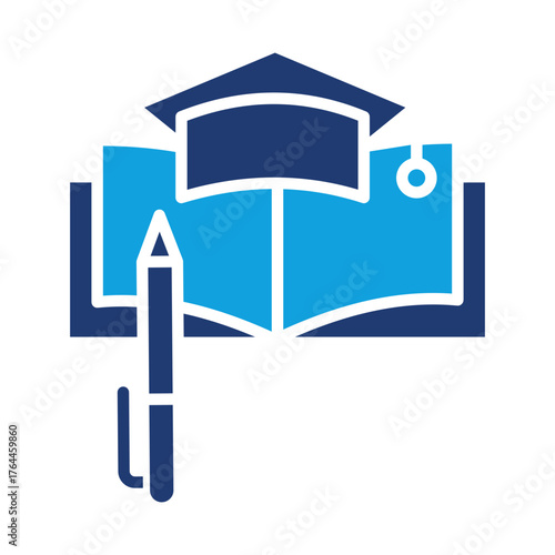 Education Book Flat Blue Icon