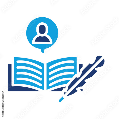 Biography Flat Blue Icon