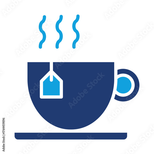 Tea Cup Flat Blue Icon