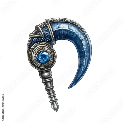 watercolor vector of Tragus Stud, isolated on a white background.