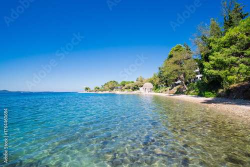 Canvas Print The famous Kolovare beach near the resort town of Zadar, Croatia.