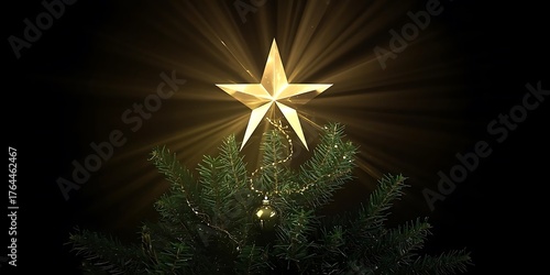 Golden Starburst Christmas Tree Topper