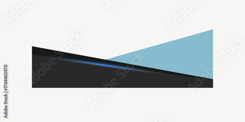 Blue divider shape, business graphic vector