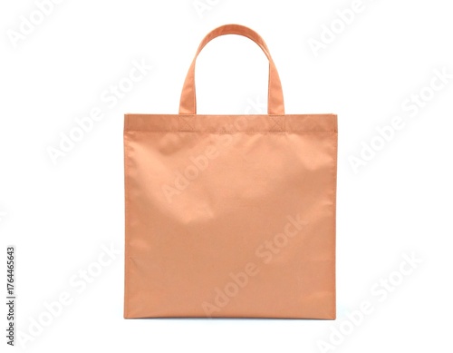 Beige tote bag isolated on white background studio shot