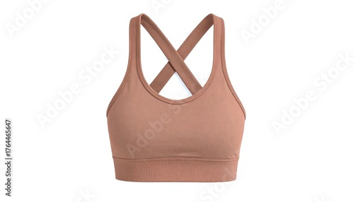 Sports bra isolated on white background with cross straps