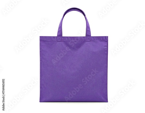 Purple tote bag isolated on white background studio shot