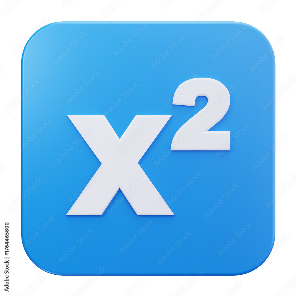 Obraz premium 3D Squared Power Mathematical Symbol
