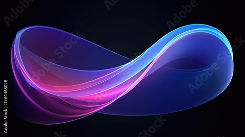 A Mesmerizing Infinite Loop Abstract Design with a Glowing Gradient of Purple and Blue Hues on a Dark Background