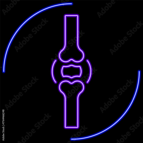 meniscal neon sign, modern glowing banner design, colorful modern design trends on black background. Vector illustration.