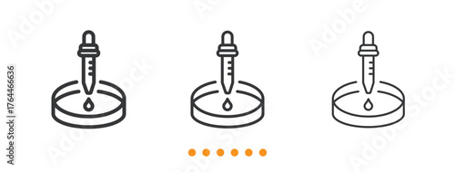 Cell Culture and Microbiology Experiment icon. Thin line icon vector