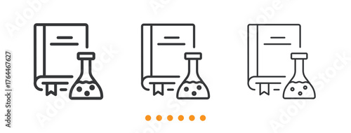 Science Education and Laboratory Study icon. Thin line icon vector