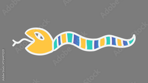 Cute hand drawn snake, colorful element vector