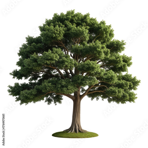 Digitally created lush tree with full canopy on black background