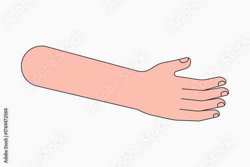 Arm hand, body part flat collage element vector