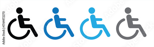 Accessible Wheelchair Symbol in Multiple Colors for Disability Awareness