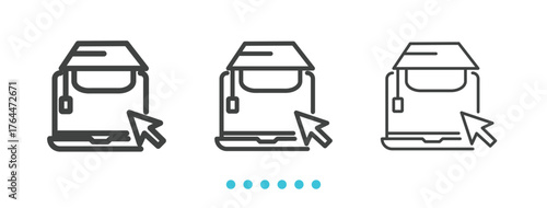 Online graduation Icon. Thin line icon vector