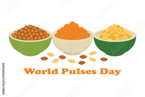 World Pulses Day Vector Collection of Dry and Cooked Pulses