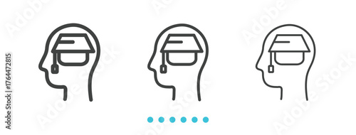 Graduation Icon. Thin line icon vector