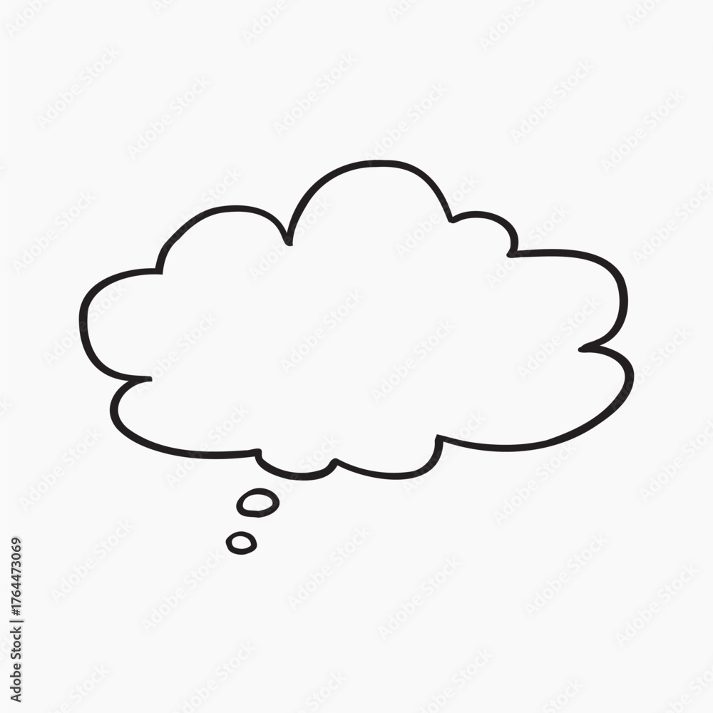 Obraz premium Cloud-shaped thought bubble illustration vector