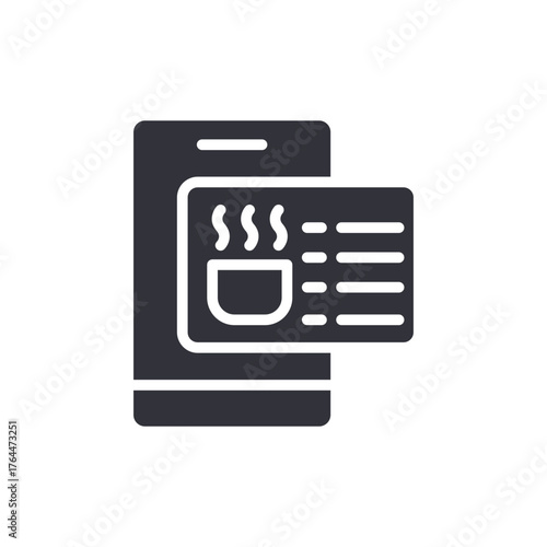 Mobile Food Order App Icon Vector Stock Illustration