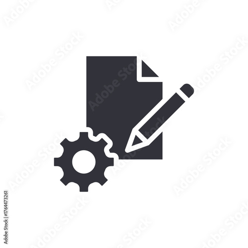 Configuration Document With Gear And Writing Tool Icon