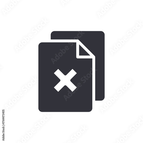 Duplicate Delete Document Icon Solid Design Remove Copy