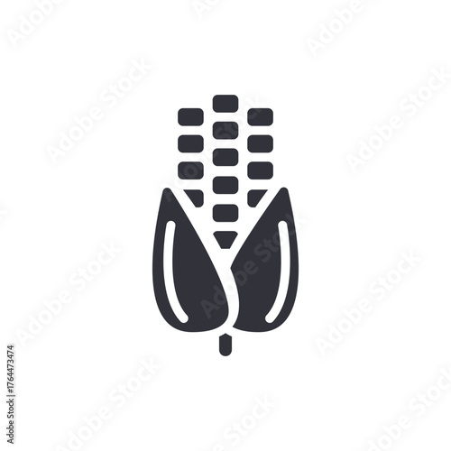 Simple Corn Cob Vector Graphic Isolated Ingredient Symbol