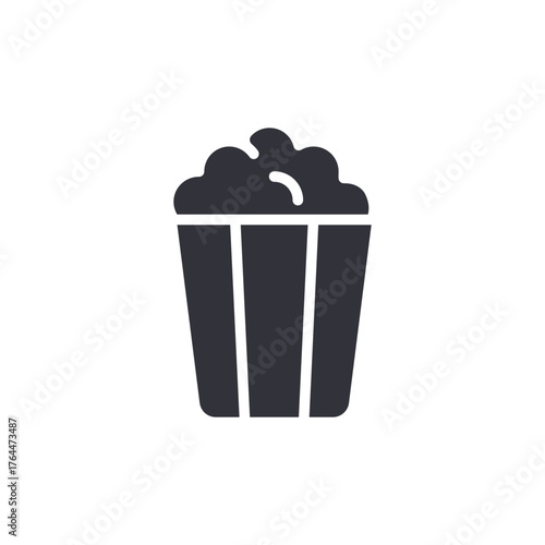 Popcorn Bucket Simple Icon Cinema Snack Container