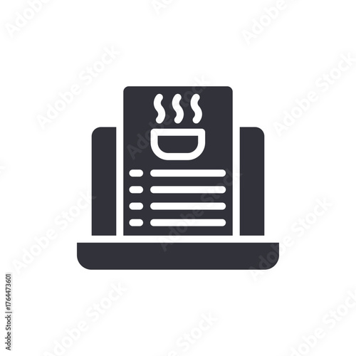 Digital Menu Card Displaying Hot Dish Item Concept