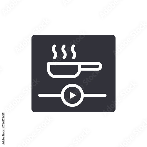 Cooking Tutorial Outline Icon Digital Food Education Symbol