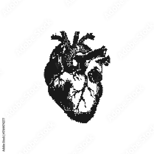 human heart retro pixel art