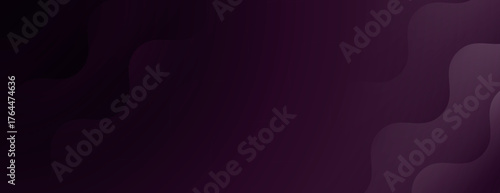 Dark purple background with wavy patterns. The background has a smooth texture. Purple color enhances the elegant style. Minimal abstract gradient wavy line vector background
