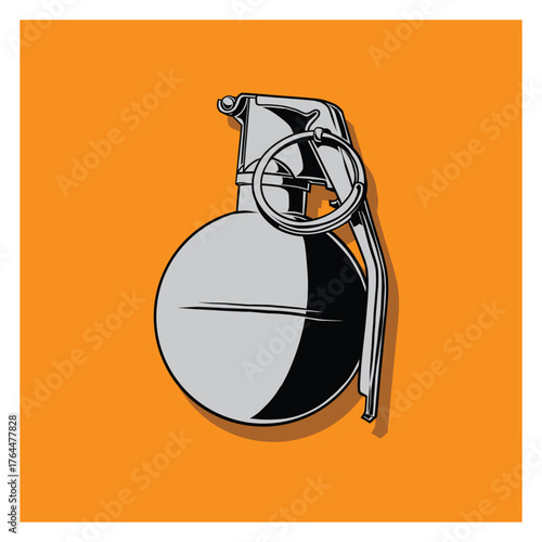 Vector granade with grey color illustration isolated