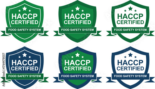 HACCP Certified Food Safety System Badges for Product Packaging and Quality Assurance