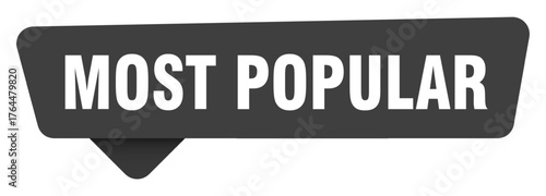 most popular black sign isolated on transpatent background. most popular sticker