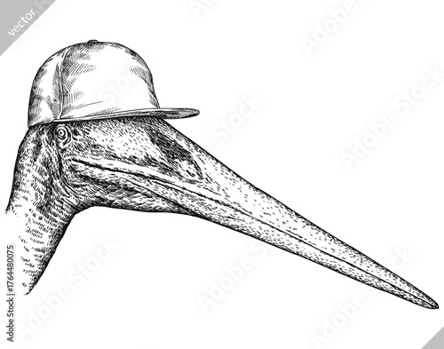 Vintage engraving isolated pterosaur glasses dressed fashion set illustration pterodactylus ink sketch. Flying dinosaur background silhouette Jurassic sunglasses hipster hat art. Vector image