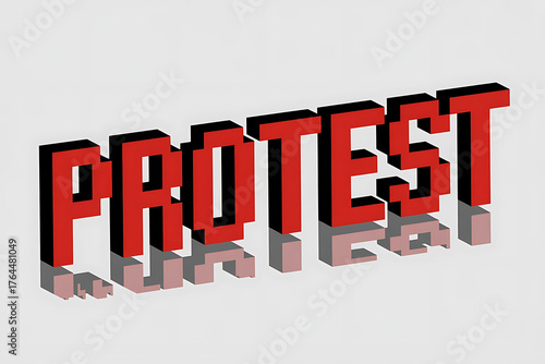 Bold, 3D text 